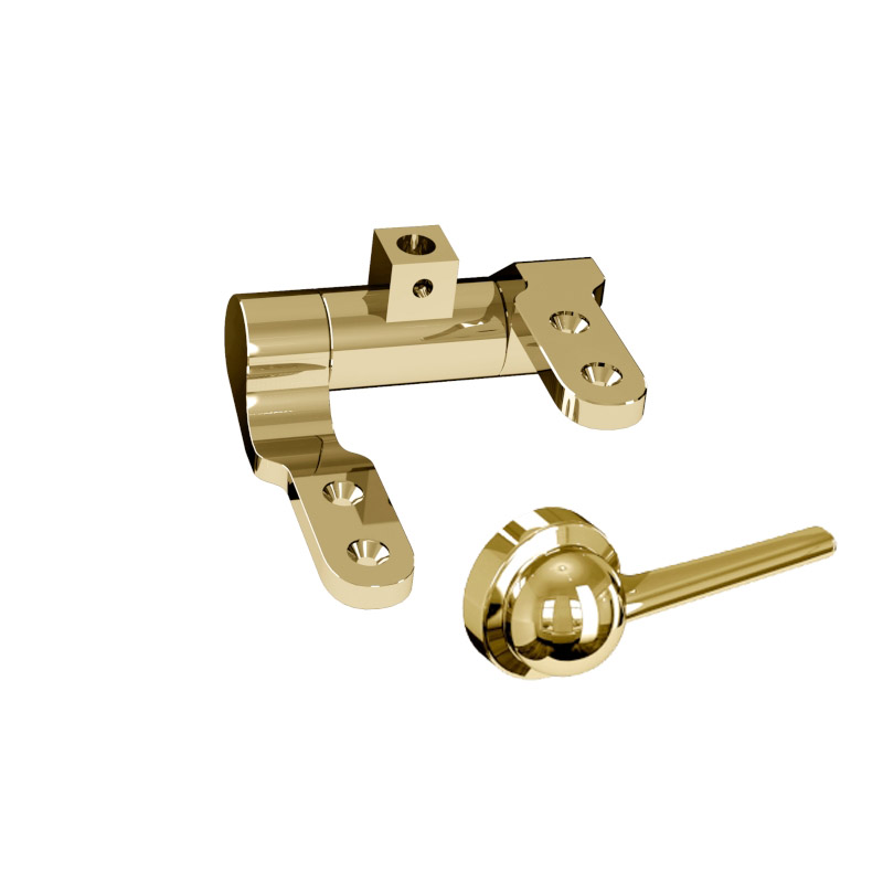 Mjukstängande sitsbeslag & spolvred i guldfärg till Riviera toalett (bild för) Mjukstängande sitsbeslag & spolvred i guldfärg till Riviera toalett